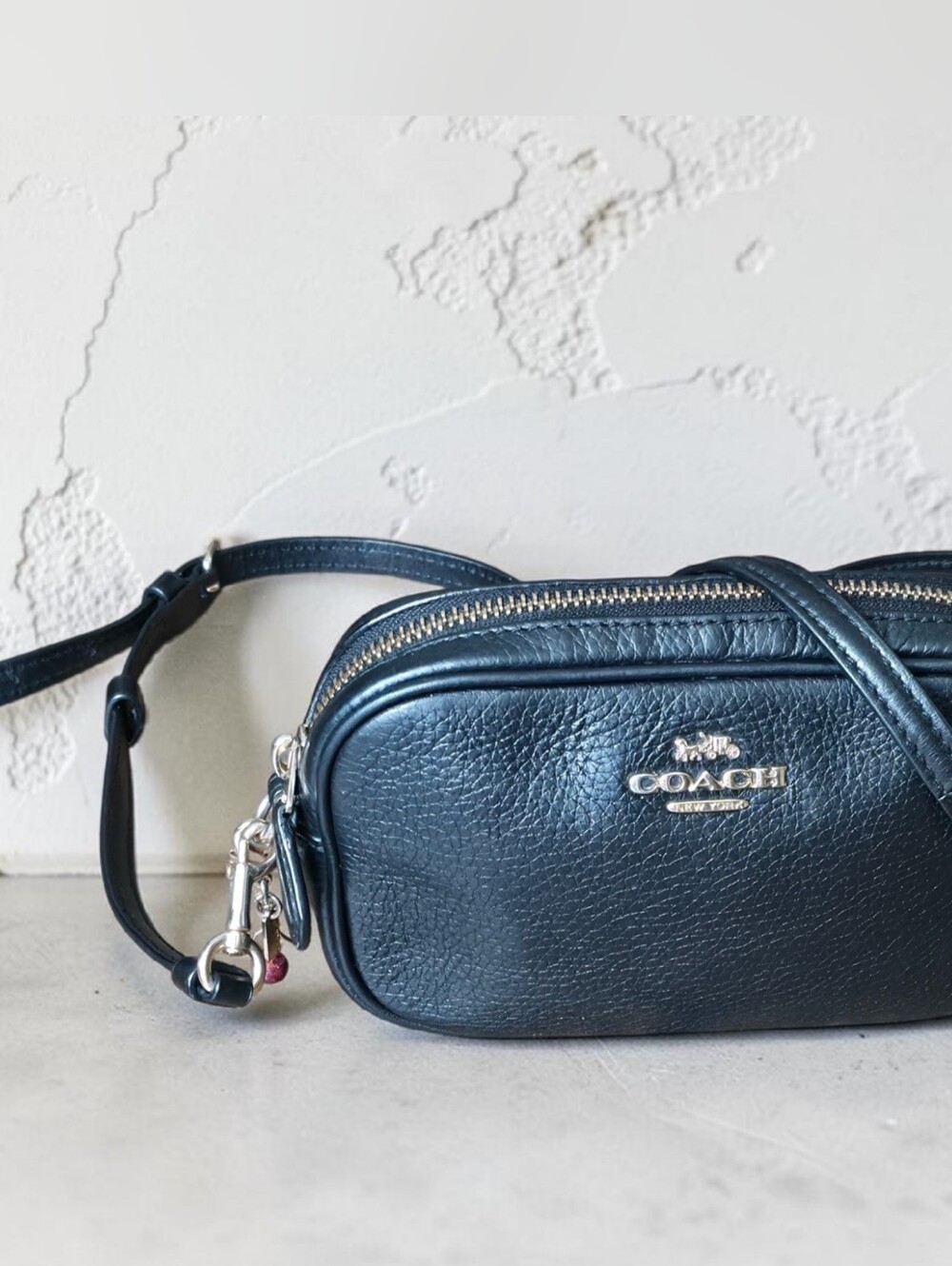 COACH F34805 Convertible Belt Bag Black Pebble Leather Crossbody Waist Fanny Pac - Picture 2 of 11